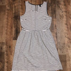 J. Crew Sleeveless Black & White Striped Dress